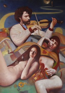 Andrea Esposito Il violinista e altri racconti 70x100 olio su tela 2015